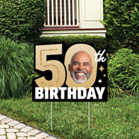 Custom Face 50th Birthday Photo Yard Sign