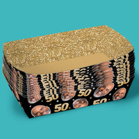 Custom Face 50th Birthday Paper Food Trays - 12 Ct