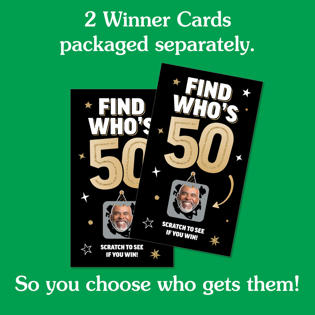 Custom Face 50th Birthday Scratch Off Card Game - 22 Ct