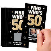 Custom Face 50th Birthday Scratch Off Card Game - 22 Ct