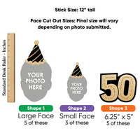 One-sided 50th birthday face topper detail view