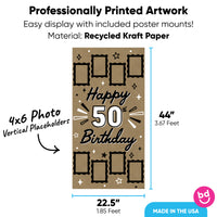 50th birthday banner 4x6 photo placeholders detail