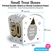 Custom Face 50th Birthday Treat Boxes - 12 Ct