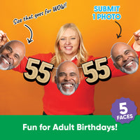 One photo creates five custom faces for 55th birthday garland