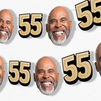 Custom 55th birthday fun face garland banner