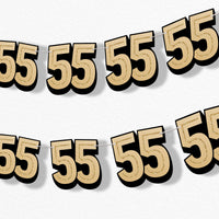 adult 55th birthday party garland banner