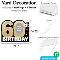 Custom Face 60th Birthday Photo Yard Sign