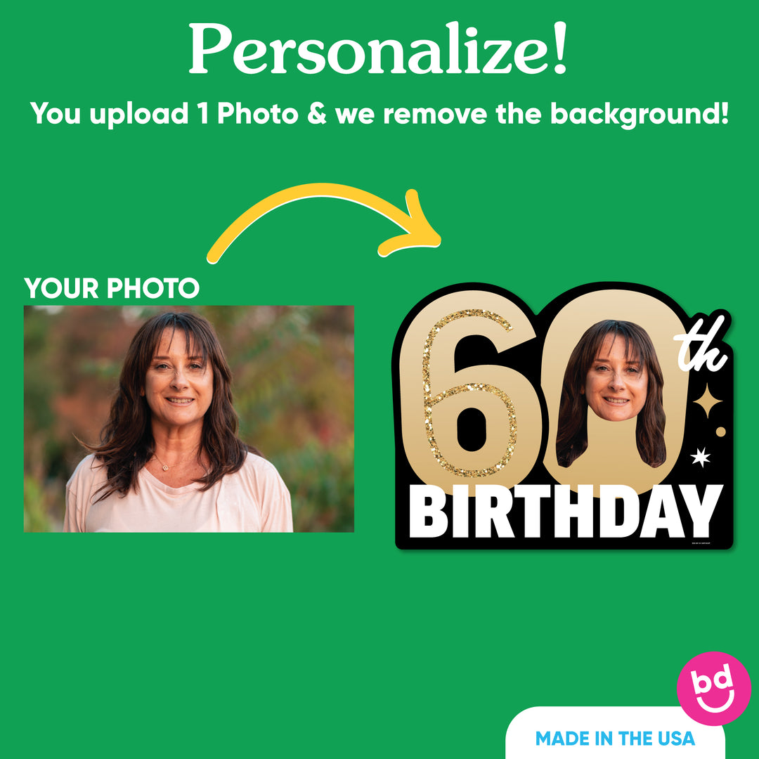Custom Face 60th Birthday Photo Yard Sign