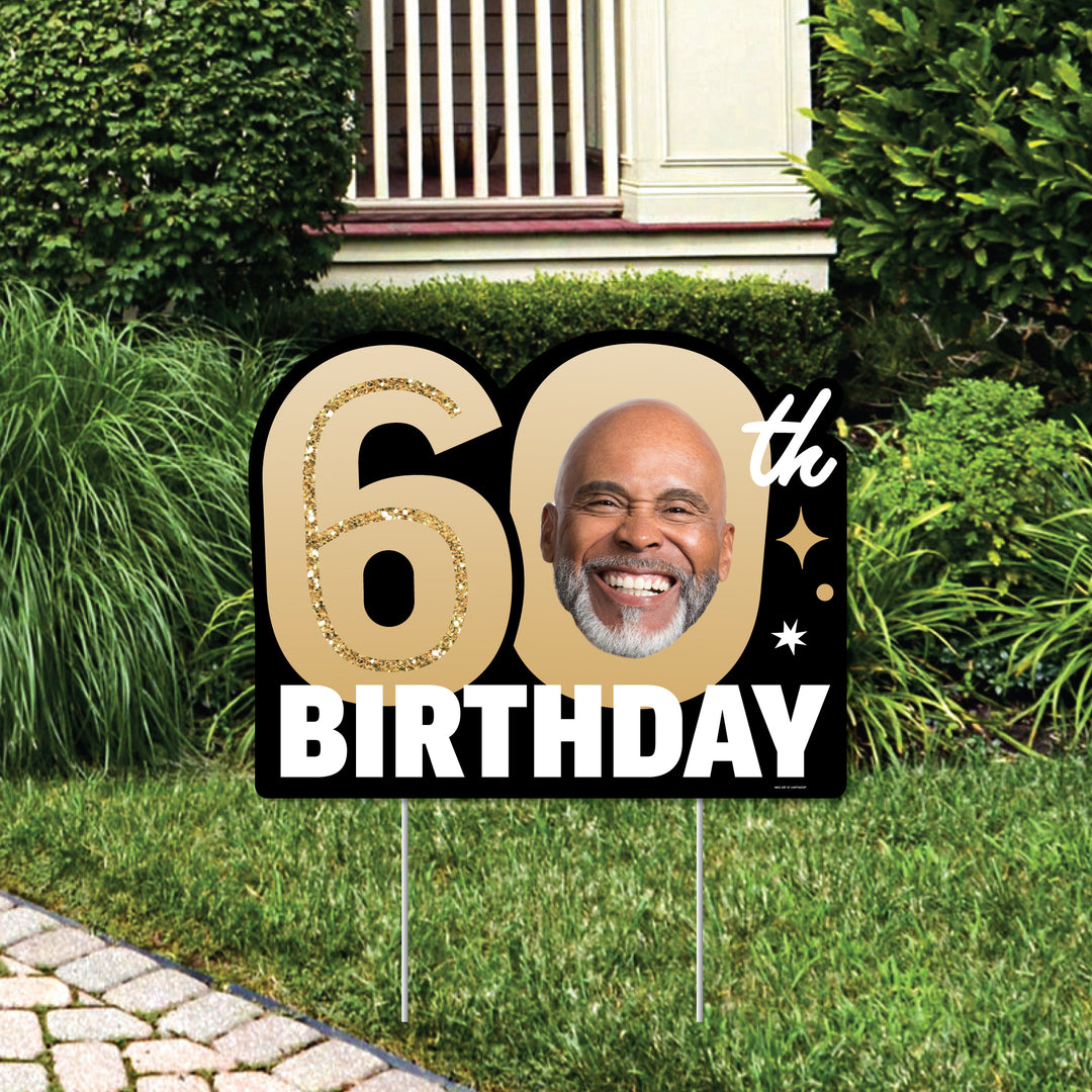 Custom Face 60th Birthday Photo Yard Sign