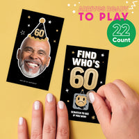 Custom Face 60th Birthday Scratch Off Card Game - 22 Ct