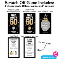 Custom Face 60th Birthday Scratch Off Card Game - 22 Ct