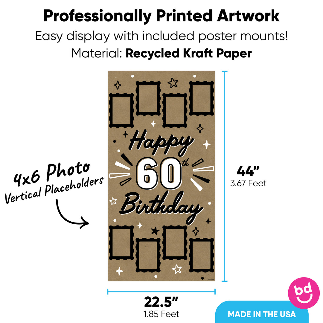 60th birthday banner 4x6 photo placeholders detail view