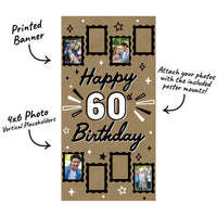Kraft banner with 8 photo slots and mounting pieces