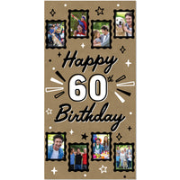 60th birthday kraft photo banner milestone celebration decor