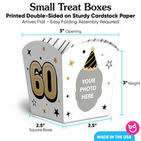 Custom Face 60th Birthday Treat Boxes - 12 Ct