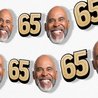 Custom 65th birthday fun face garland banner