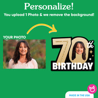 Custom Face 70th Birthday Photo Yard Sign