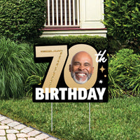 Custom Face 70th Birthday Photo Yard Sign