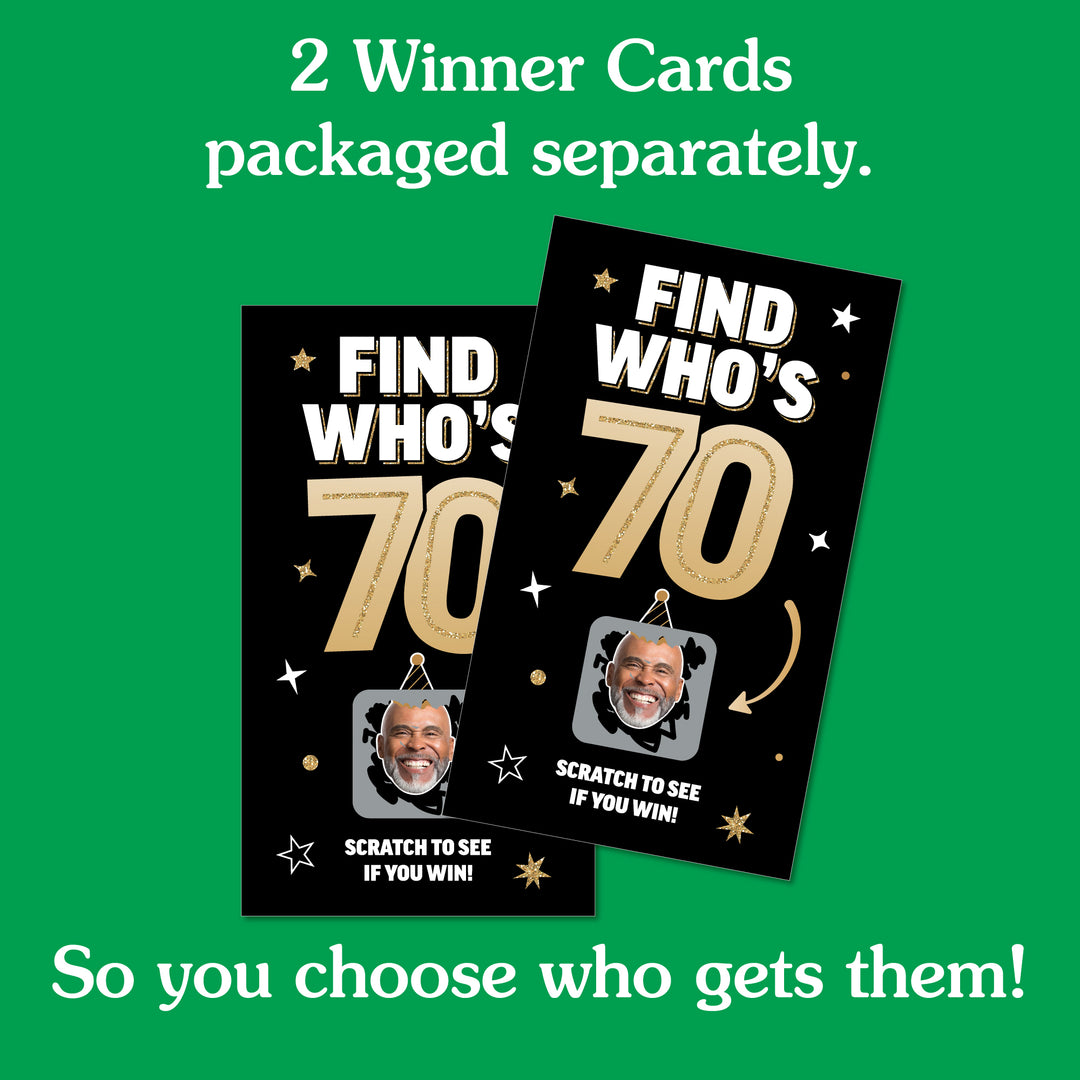 Custom Face 70th Birthday Scratch Off Card Game - 22 Ct