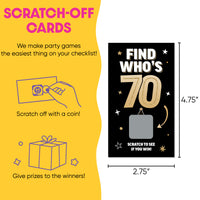 Custom Face 70th Birthday Scratch Off Card Game - 22 Ct