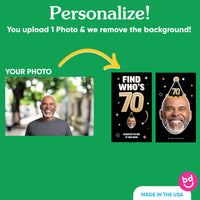 Custom Face 70th Birthday Scratch Off Card Game - 22 Ct
