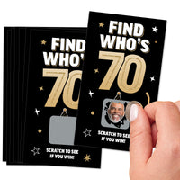 Custom Face 70th Birthday Scratch Off Card Game - 22 Ct