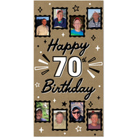 70th birthday kraft photo banner milestone party decoration