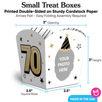 Custom Face 70th Birthday Treat Boxes - 12 Ct