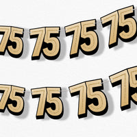adult 75th birthday party garland banner