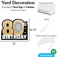 Custom Face 80th Birthday Photo Yard Sign