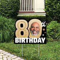 Custom Face 80th Birthday Photo Yard Sign