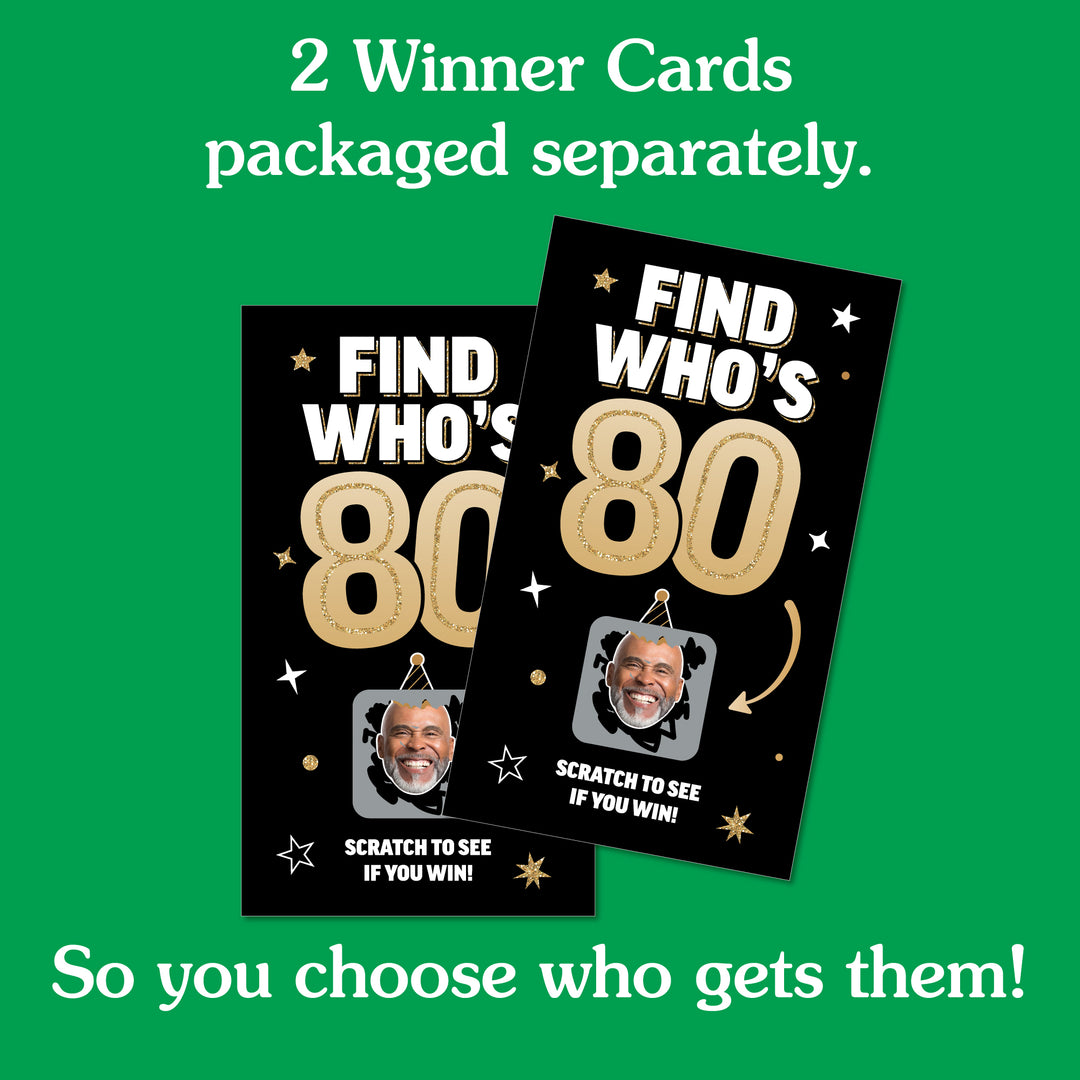 Custom Face 80th Birthday Scratch Off Card Game - 22 Ct