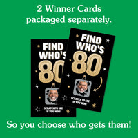 Custom Face 80th Birthday Scratch Off Card Game - 22 Ct