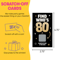 Custom Face 80th Birthday Scratch Off Card Game - 22 Ct