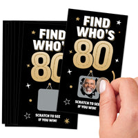 Custom Face 80th Birthday Scratch Off Card Game - 22 Ct