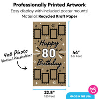 80th birthday banner 4x6 photo placeholders detail