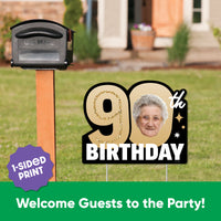 Custom Face 90th Birthday Photo Yard Sign