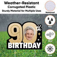 Custom Face 90th Birthday Photo Yard Sign