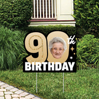 Custom Face 90th Birthday Photo Yard Sign