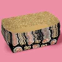 Custom Face 90th Birthday Paper Food Trays - 12 Ct