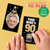 Custom Face 90th Birthday Scratch Off Card Game - 22 Ct
