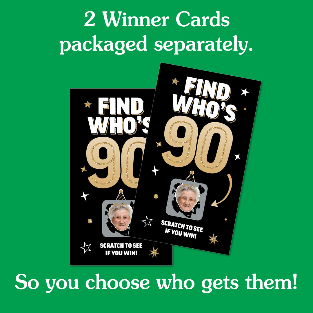 Custom Face 90th Birthday Scratch Off Card Game - 22 Ct