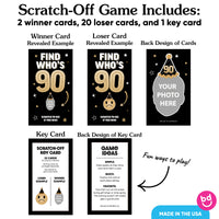 Custom Face 90th Birthday Scratch Off Card Game - 22 Ct
