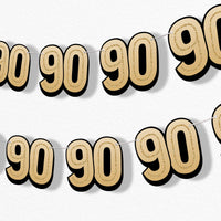 adult 90th birthday party garland banner