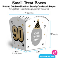 Custom Face 90th Birthday Treat Boxes - 12 Ct
