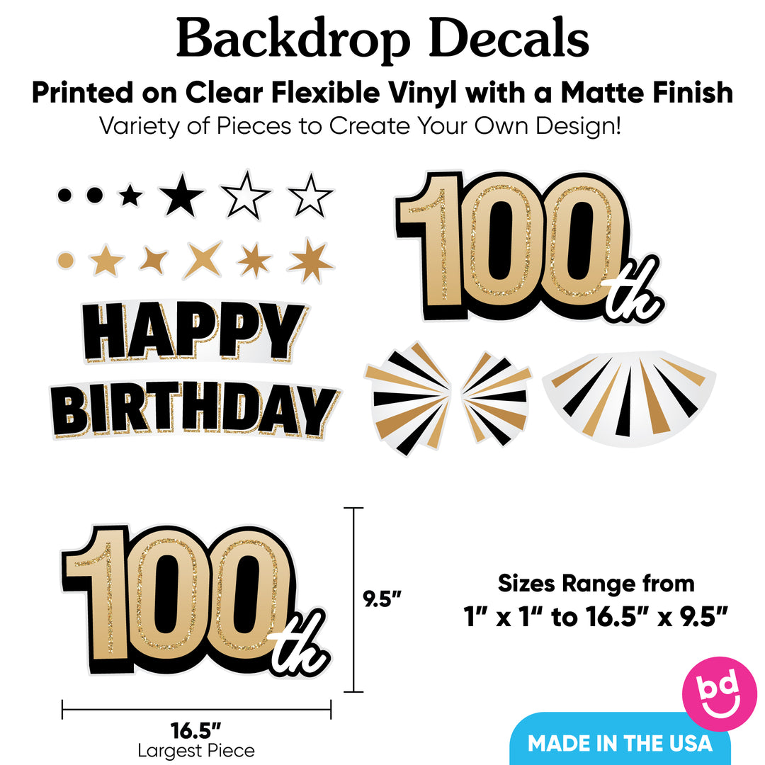 100th Birthday Backdrop Decals