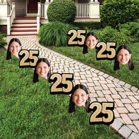 Custom Face Yard Signs - 25th Birthday - 10 Pc