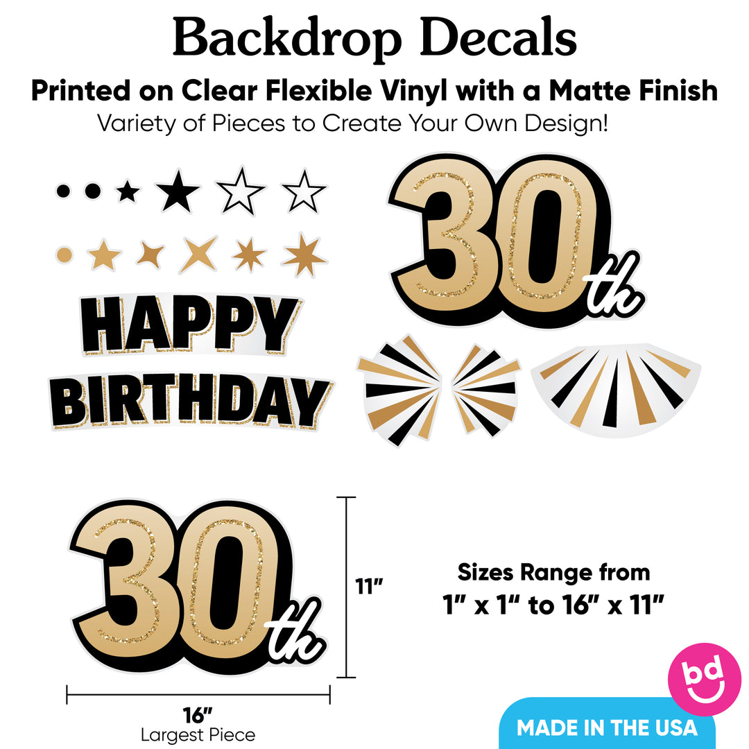 30th Birthday Backdrop Decals