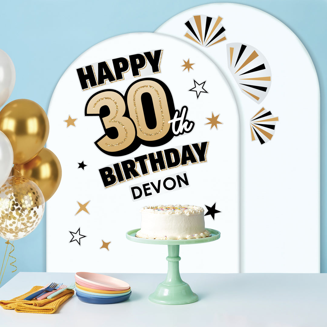 Custom Text 30th Birthday Backdrop Decals