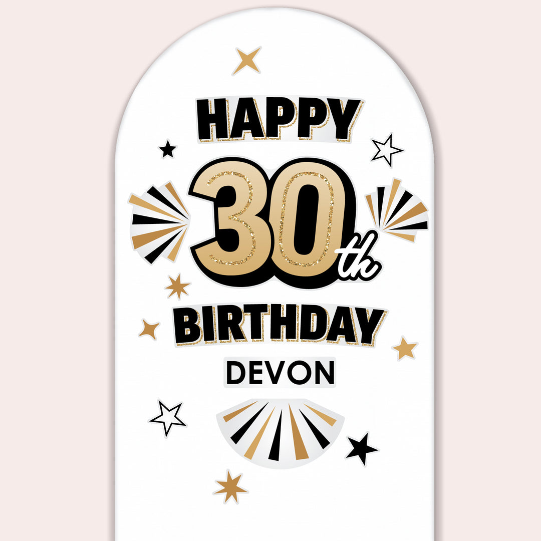 Custom Text 30th Birthday Backdrop Decals
